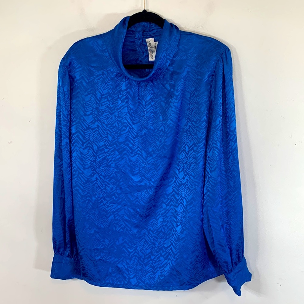 Easton Park Vintage Plus Shoulder Pads Pullover Women’s Size 18 Blue Blouse Top
